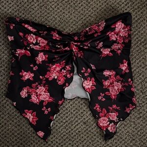Floral Black and Pink tube top